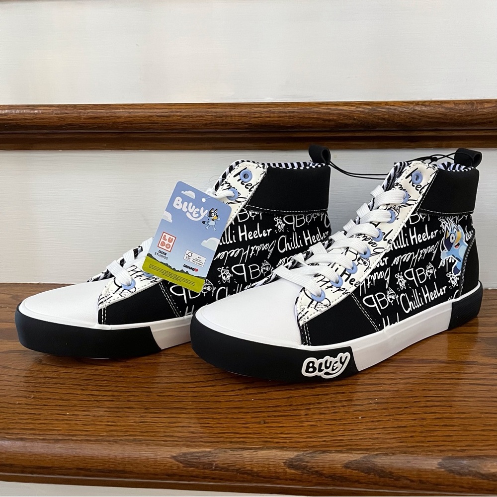 New Bluey Ground Up Adult Lace-Up High Top Sneakers Men’s Various Sizes
